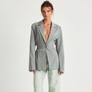 Lightweight Gray Women's Blazer Jacket